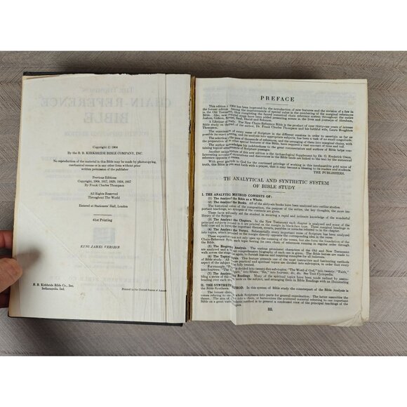 The Thompson Chain-Reference Bible KJV 4th Improved Edition Kirkbride 1953 - Picture 4 of 10
